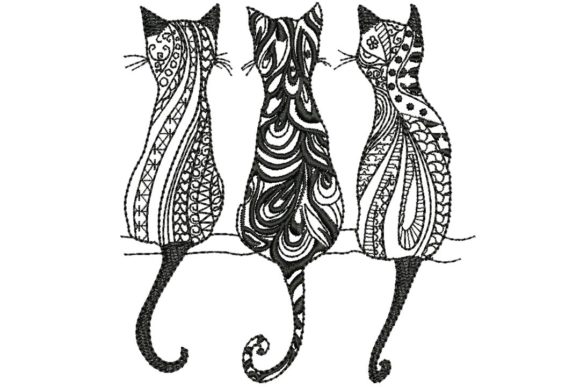 3 Black Cats 3: A Unique Embroidery Design