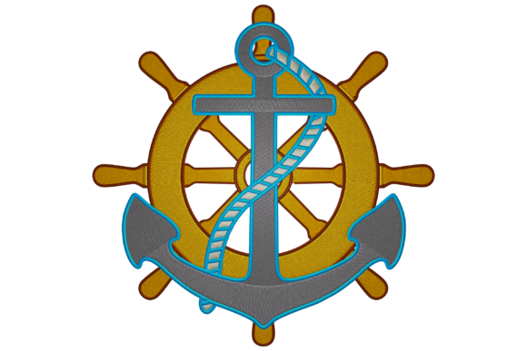 Anchor and Ship Wheel Embroidery