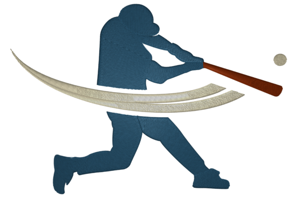 Baseball Player Embroidery Design