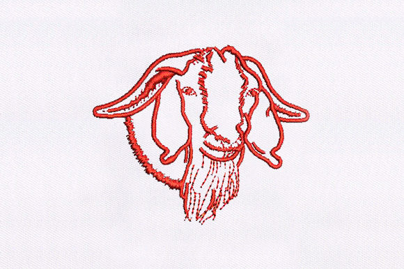 Beard Goat Embroidery Design