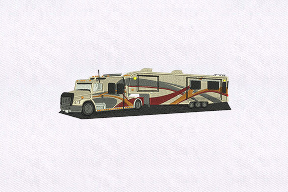 Camouflage Truck Embroidery Design
