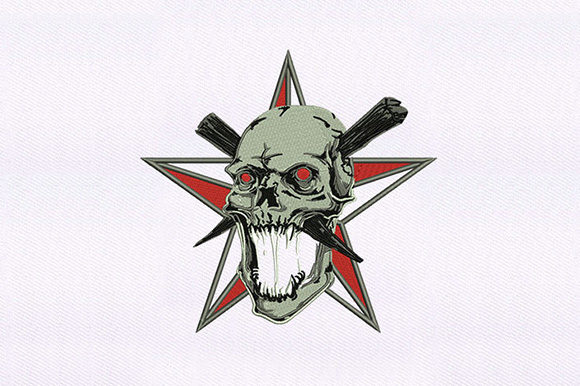 Drooling Skull Embroidery Design