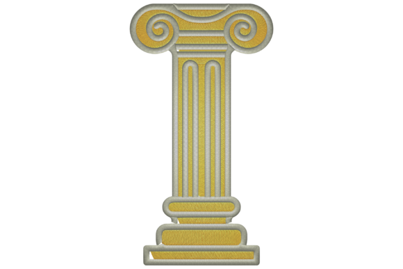 Greek Column Embroidery Design