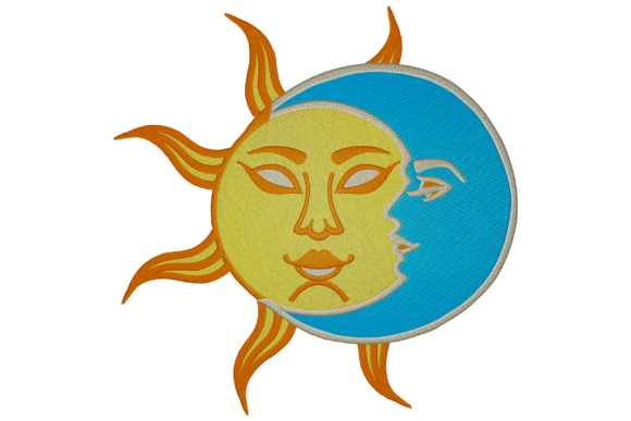 Moon and Sun Embroidery Design