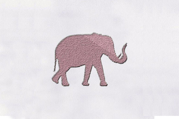 Pink Elephant Embroidery Design