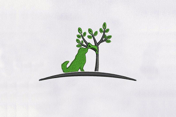 Playful Cat Dog Embroidery