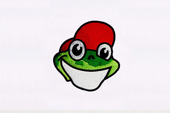 Smiley Frog Face Embroidery