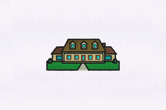 Suburban House Embroidery