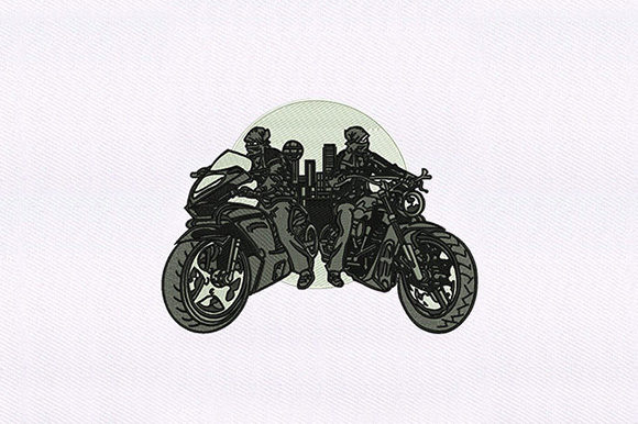 Thug and Bikers Embroidery Design