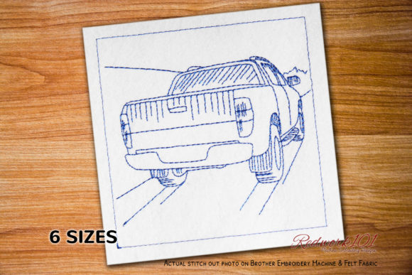 Truck Driving Fast Embroidery