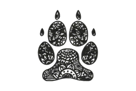 Zentangle Dog Paw Print